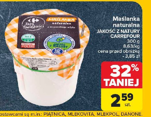 Maslanka naturalna Carrefour targ świeżości promocja