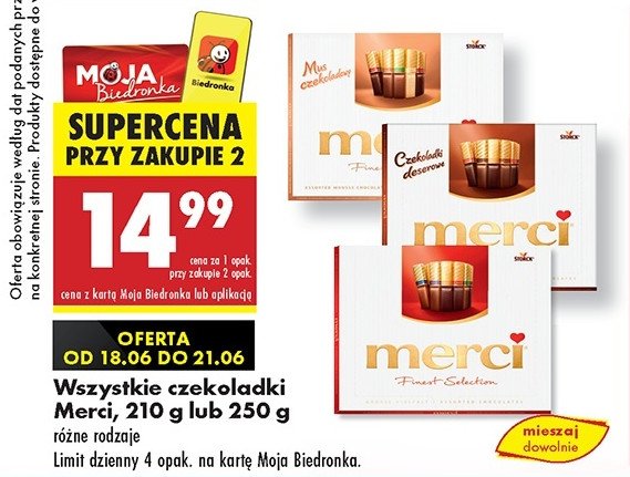 Bombonierka z musem czekoladowym Storck merci promocja w Biedronka
