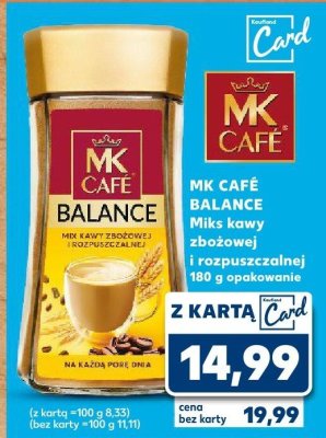 Miks kawy MK Cafe Balance zbożowej i rozpuszczalnej promocja w Kaufland