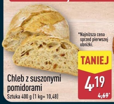 Chleb z suszonymi pomidorami Aldi promocja w Aldi