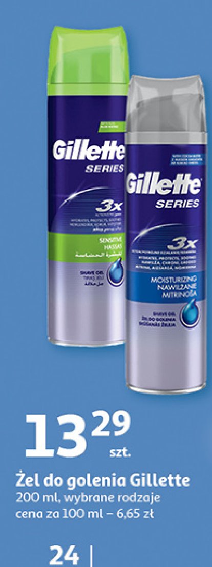 Żel do golenia nawilżający Gillette series promocja