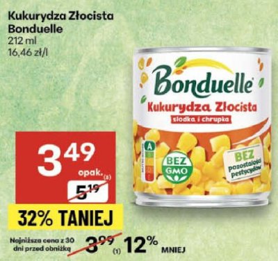 Kukurydza złocista Bonduelle promocja w Delikatesy Centrum