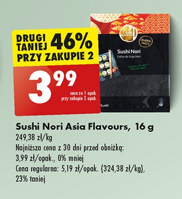 Prażone liście alg morskich sushi nori Asia flavours promocja