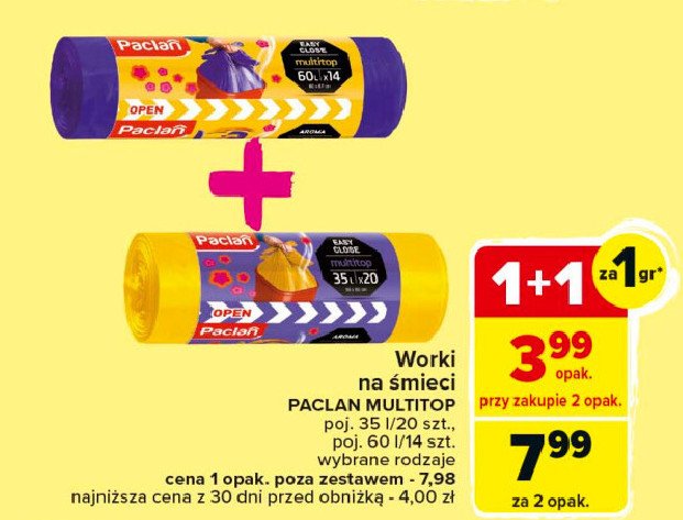 Worki na smieci 35 l Paclan multitop promocja