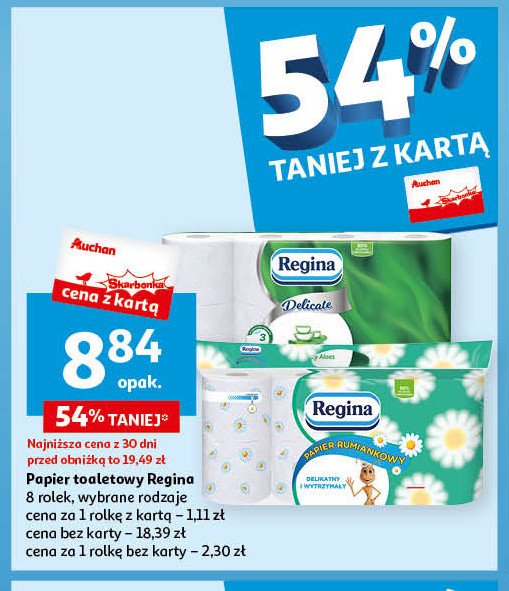 Papier toaletowy aloe vera Regina promocja w Auchan