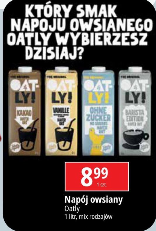 Napój owsiany barista OATLY promocja