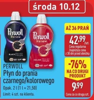Płyn do prania czarnego/kolorowego PERWOLL promocja w Aldi