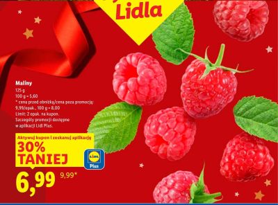 Maliny 125 g promocja w Lidl