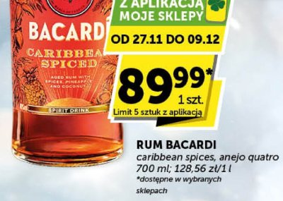 Rum Bacardi Caribbean Spiced Anejo Quatro promocja w Groszek