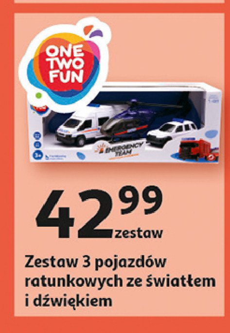 Zestaw pojazdów ratunkowych ze światłem i dźwiękiem One two fun promocja