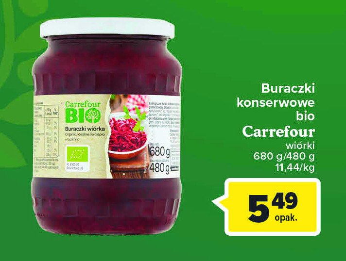 Buraczki wiórka Carrefour bio promocja