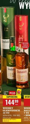 Whisky Glenfiddich 12 YO 40%/43%, 700 ml promocja w Biedronka