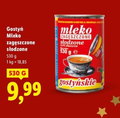 Mleko zagęszczone słodzone Gostyń promocja w Lidl