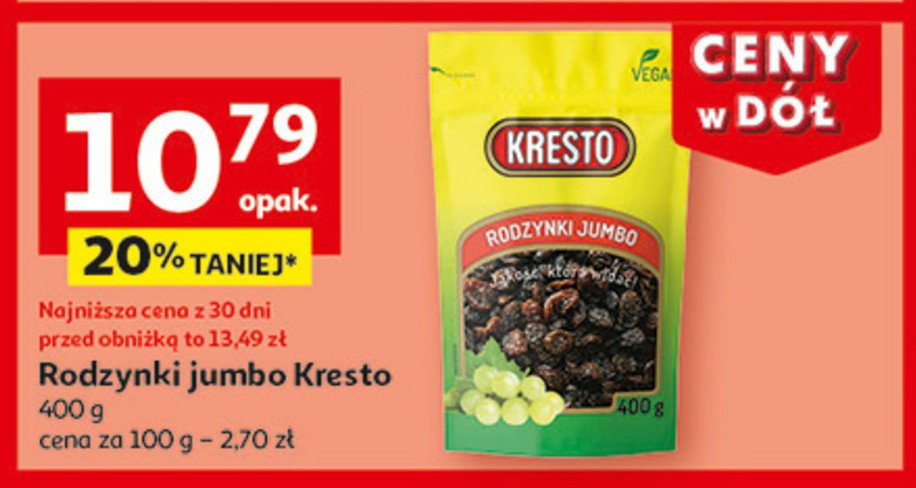 Rodzynki jumbo Kresto promocja w Auchan