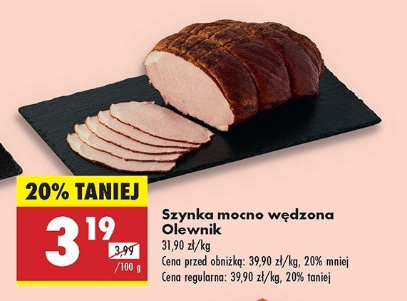 Szynka mocno wędzona Olewnik promocja w Biedronka