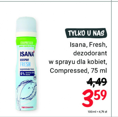 Dezodorant fresh Isana promocja