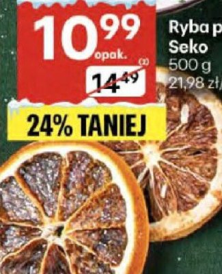 Ryba po grecku Seko promocja w Delikatesy Centrum