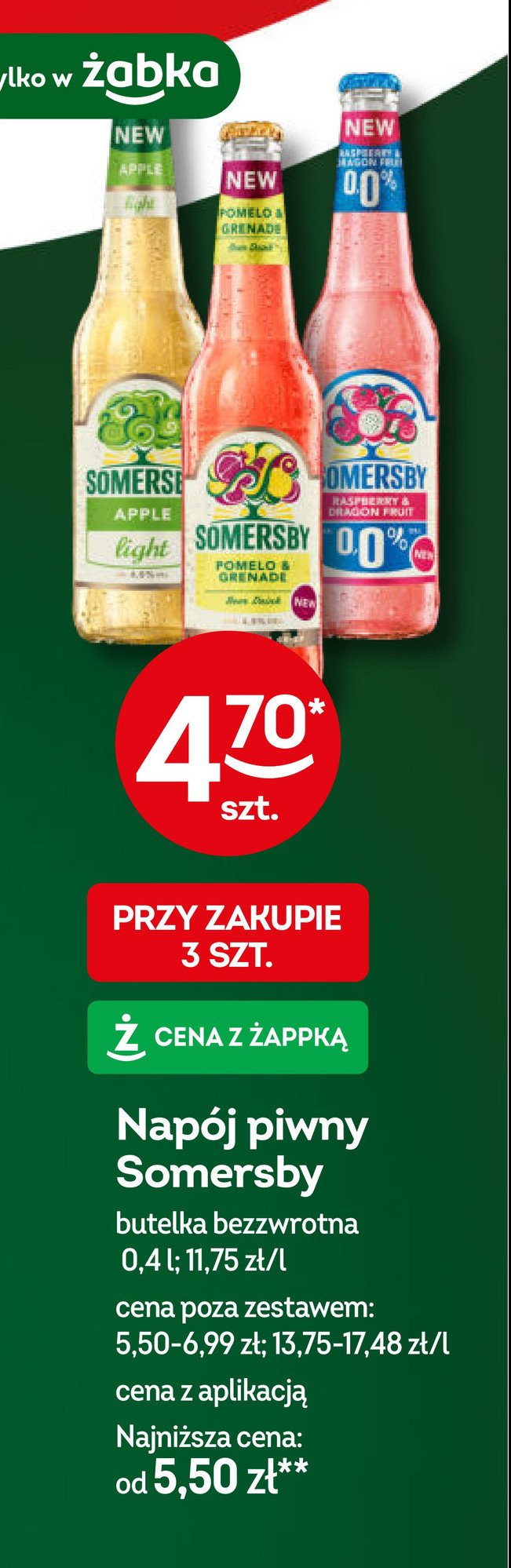 Piwo Somersby pomelo & grenade promocja w Żabka