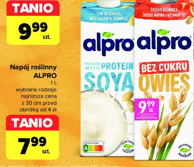 Napój owsiany niesłodozny Alpro promocja