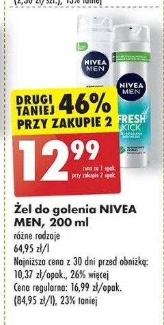 Żel do golenia NIVEA FRESH KICK promocja