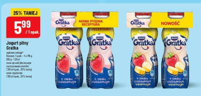 Jogurt pitny Gratka Danone wybrane rodzaje 4x115g promocja w POLOmarket