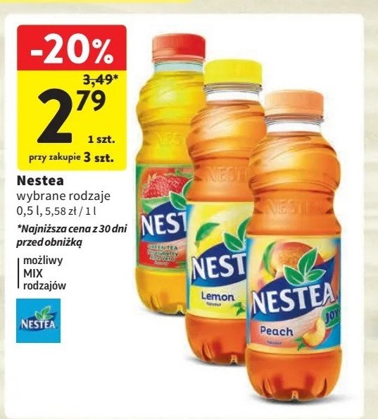 Herbata mrożona green tea strawberry Nestea promocja