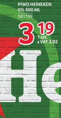 Piwo Heineken 0% 500 ml promocja w Selgros