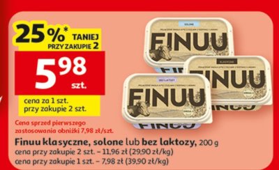 Finuu klasyczne, solone lub bez laktozy, 200 g promocja w Auchan