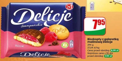 Biskopty z galaretką malinową Delicje promocja w Dino