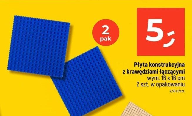 Płyta konstrukcyjna z krawędziami 16 x 16 cm promocja w Dealz