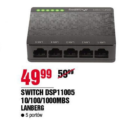 Switch 5-port 1 gb/s desktop dsp1-1005 Lanberg promocja