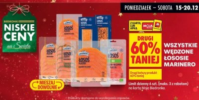 Łosoś wędzony wszystkie rodzaje drugi produkt -60% promocja w Biedronka