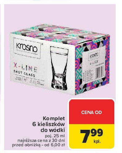 Kieliszek do wódki 25 ml Krosno s.a. promocja