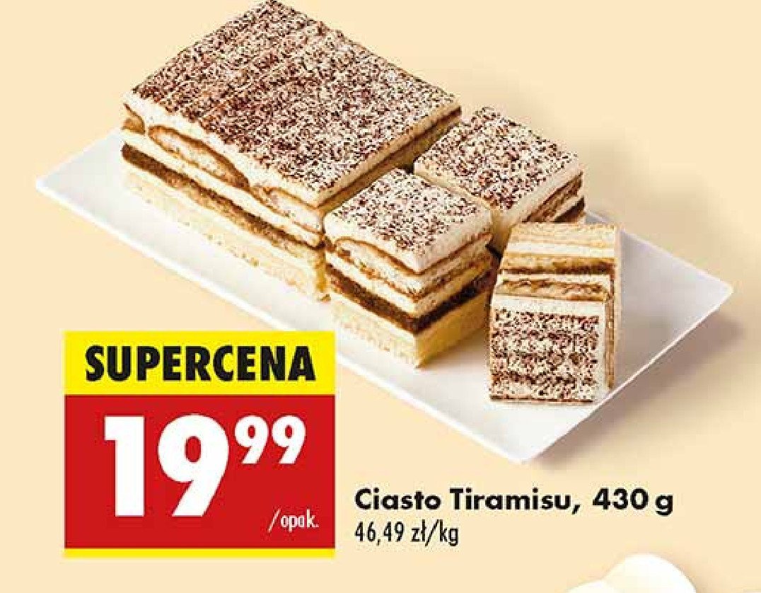 Ciasto tiramisu promocja w Biedronka