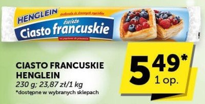 Ciasto francuskie Henglein promocja w ABC