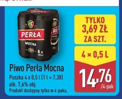 Piwo Perła Mocna 4-pak promocja w Aldi