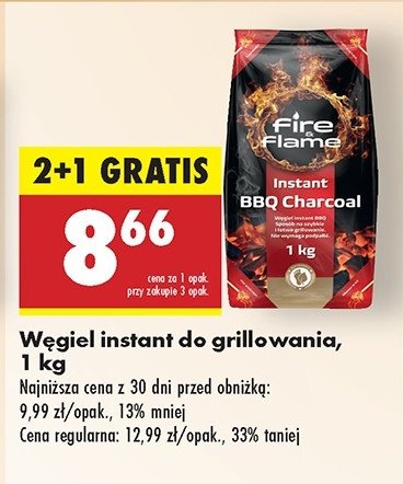 Węgiel instant Fire & flame promocja w Biedronka