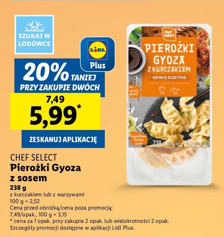 Pierożki gyoza z kurczakiem Chef select promocja