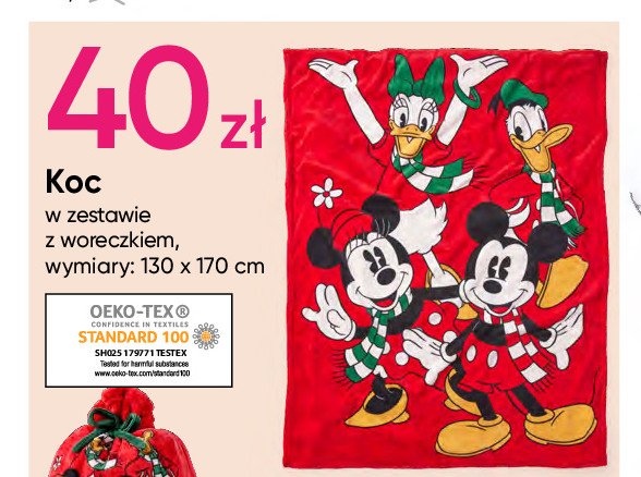 Koc z woreczkiem 130 x 170 cm promocja