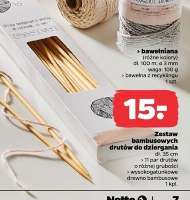 Zestaw bambusowych drutów do dziergania promocja w Netto