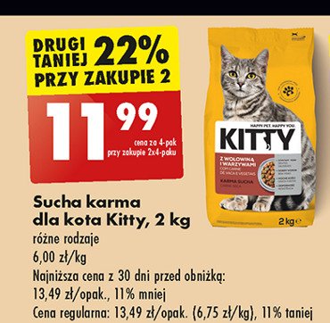 Karma dla kota z wołowiną i warzywami Kitty promocja