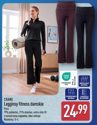 Leginsy fitness damskie CRANE promocja w Aldi