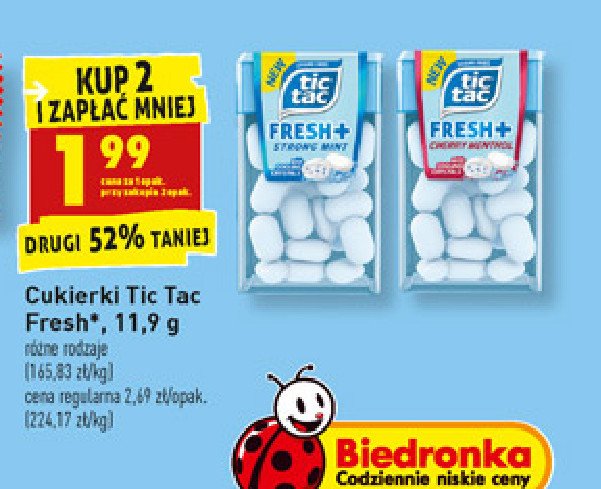 Cukierki strong mint Tic tac fresh+ promocja