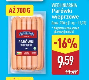 Parówki wieprzowe Wędliniarnia classic promocja