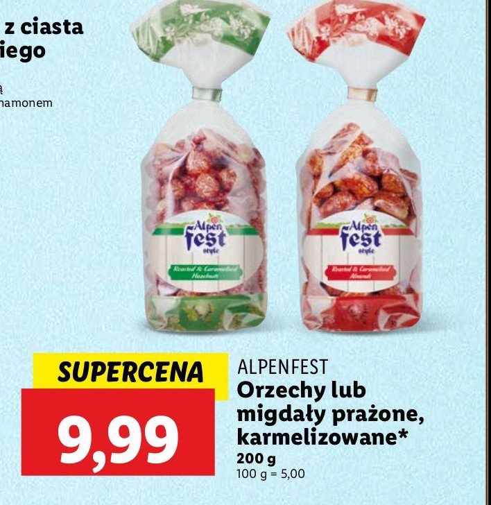 Orzechy laskowe karmelizowane Alpen fest promocja