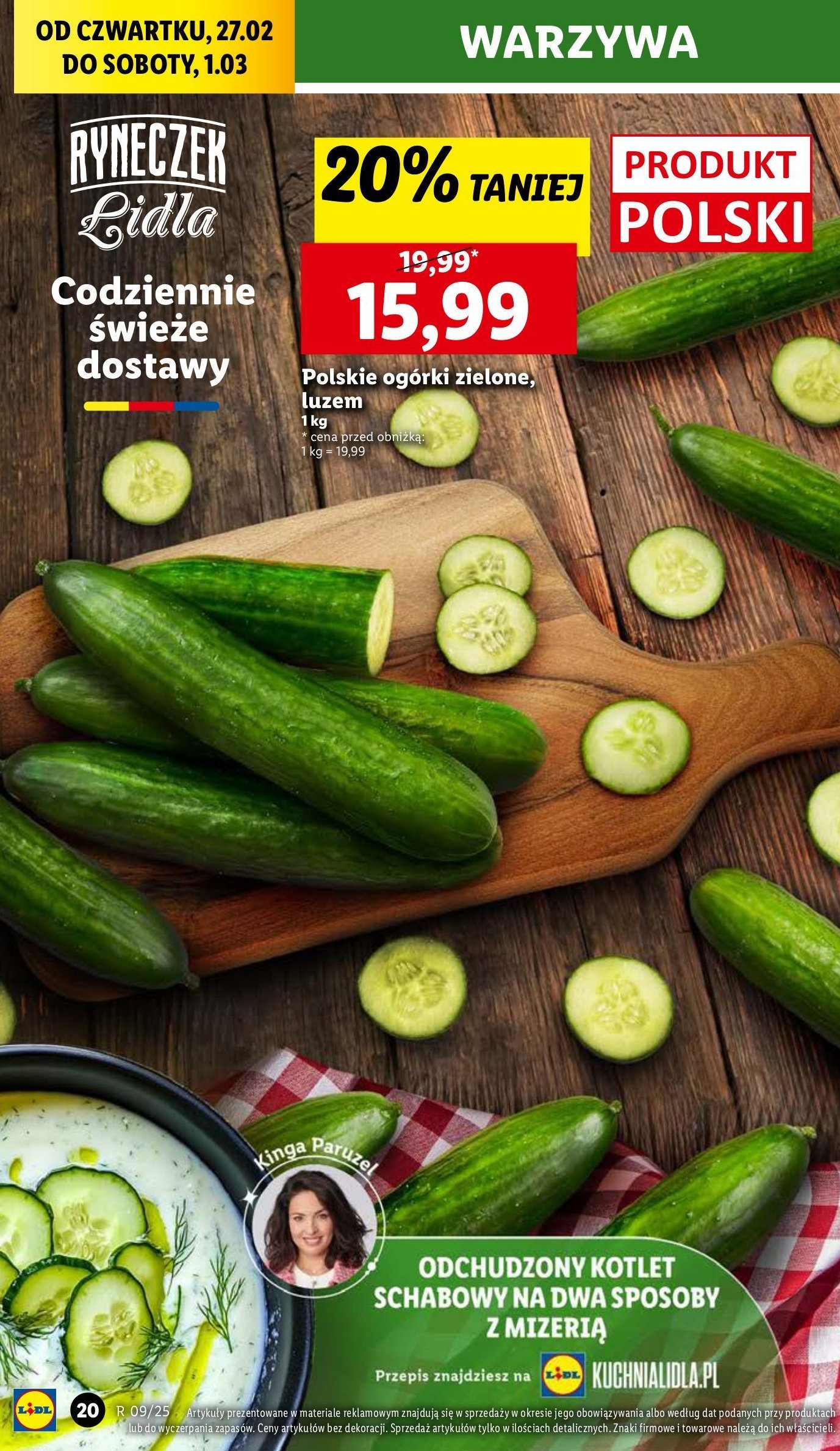 Ogórek zielony polska promocja w Lidl