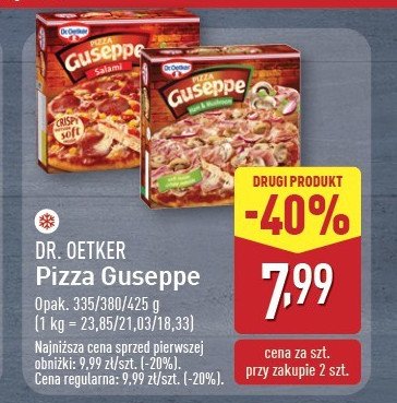 Pizza z salami Dr. oetker guseppe promocja w Aldi