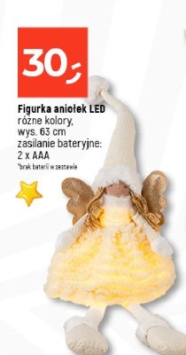 Figurka aniołek LED różne kolory, wys. 63 cm zasilanie bateryjne: 2 x AAA promocja w Dealz