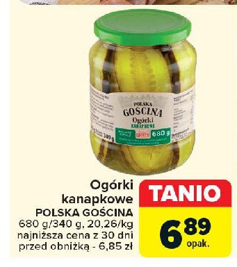 Ogórki kanapkowe Polska gościna promocja w Carrefour Market