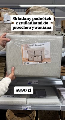 Składany podnóżek z szufladkami do przechowywania Foldable Storage Box promocja w Action